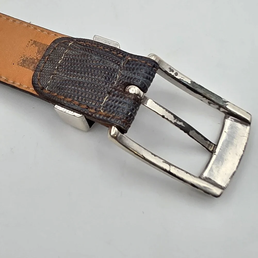 Martin Dingman Belt Mens 36 Brown Genuine‎ Lizard Exotic Classic Luxury Designer